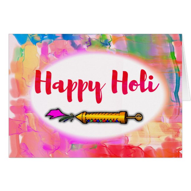 Modern Playful Script Colourful Pichkari Happy Hol (Front Horizontal)