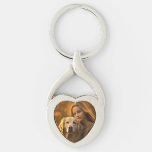 Modern Playful Simple Elegant Chic Pet Photo Keych Key Ring