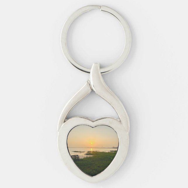 Modern Playful Simple Elegant Chic Pet Photo Keych Key Ring (Front)