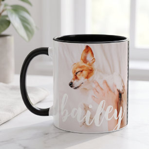 Modern Playful Simple Elegant Chic Pet Photo Mug