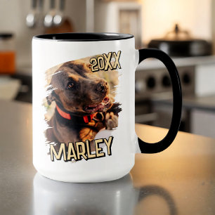 Modern Playful Simple Grunge Custom Pet Photo Mug