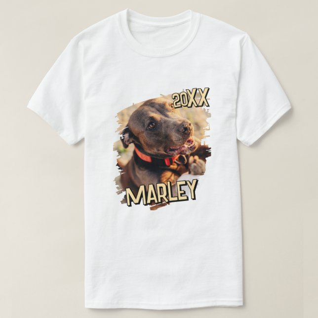 Modern Playful Simple Grunge Custom Pet Photo T-Shirt (Design Front)