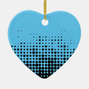 Modern, playful, urban geometric circle pattern ceramic ornament