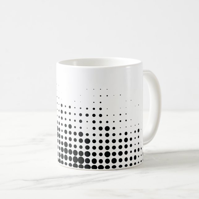 Modern, playful, urban geometric circle pattern coffee mug (Front Right)