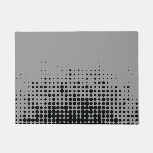 Modern, playful, urban geometric circle pattern doormat (Front)