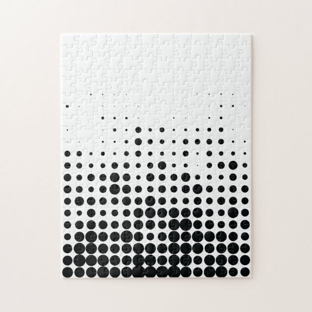 Modern, playful, urban geometric circle pattern jigsaw puzzle (Vertical)