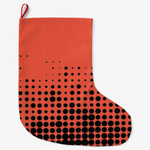 Modern, playful, urban geometric circle pattern large christmas stocking