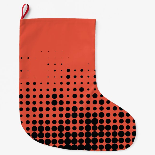 Modern, playful, urban geometric circle pattern large christmas stocking (Front)