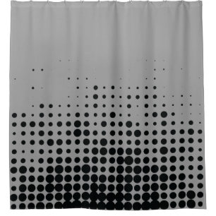 Modern, playful, urban geometric circle pattern shower curtain