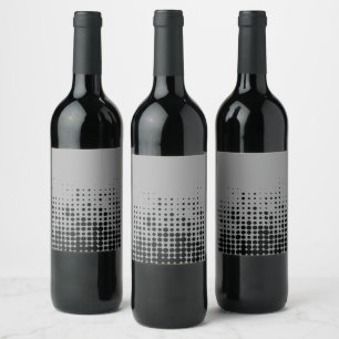 Modern, playful, urban geometric circle pattern wine label