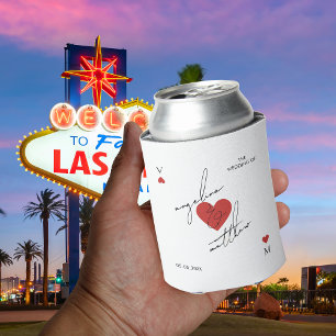 Modern Playing Card Casino Vegas Wedding Favor Can Cooler