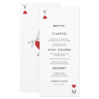 Modern Playing Card Casino Vegas Wedding Menu