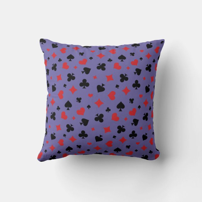 Modern Playing Card Suits Pattern Cushion (Back)