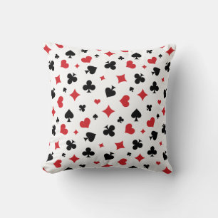 Modern Playing Card Suits Pattern Cushion