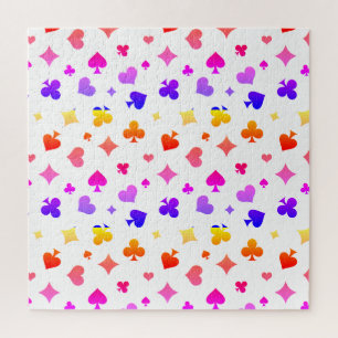 Modern Playing Card Suits Pattern Jigsaw Puzzle