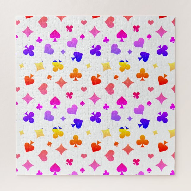 Modern Playing Card Suits Pattern Jigsaw Puzzle (Vertical)