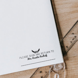 Modern Please Sign and Return Custom Teacher  Rubber Stamp