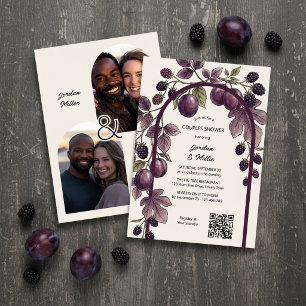 Modern Plum Fig Arch Autumn Couples Shower Invitation