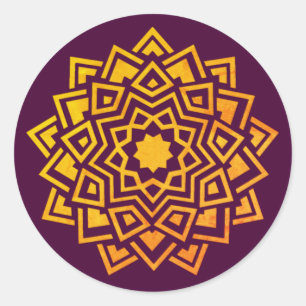 Modern Plum Gold Mandala Indian Envelope Seal