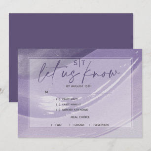 Modern Plum Meal Choice RSVP Watercolor Strokes Invitation