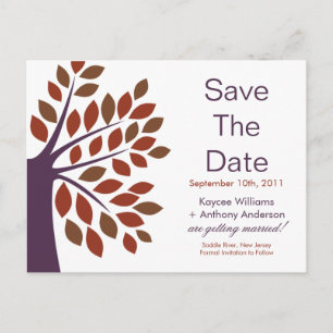 Modern Plum Tree Save The Date POST CARD! Announcement Postcard