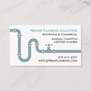 Modern Plumbing Professional Plumber Pipe Services Business Card