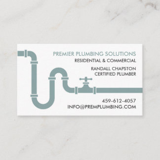 Modern Plumbing Professional Plumber Pipe Services Business Card