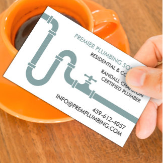 Modern Plumbing Professional Plumber Pipe Services Business Card