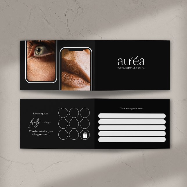 Modern PMU Cosmetic Salon Loyalty Folded Card (Creator Uploaded)