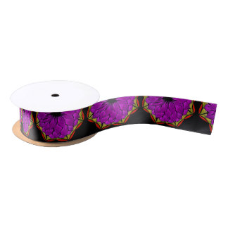 MODERN POINSETTIA in MORE PURPLE DRAMA Satin Ribbon