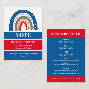 Modern Political Campaign USA Politician Business Card