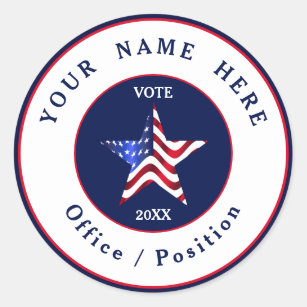 Modern Political Presidential Campaign Classic Round Sticker