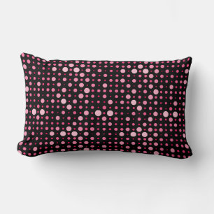Modern Polka Dot 01.Pink Black BG Lumbar Cushion