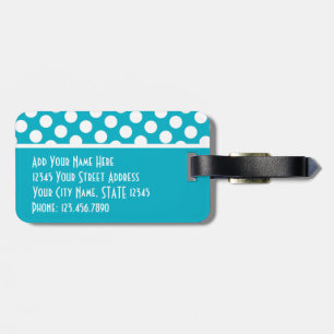 Modern Polka Dot Pattern with Address / Phone Luggage Tag