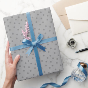 Modern Polka Dots 2 on Light Gray Wrapping Paper