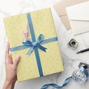 Modern Polka Dots 2 on Light Yellow Wrapping Paper