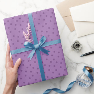 Modern Polka Dots 2 on Lilac Purple Wrapping Paper