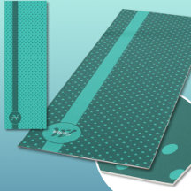 Modern Polka Dots Turquoise Teal Name Namaste