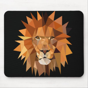 Modern Polygon Lion Custom Mouse Pad