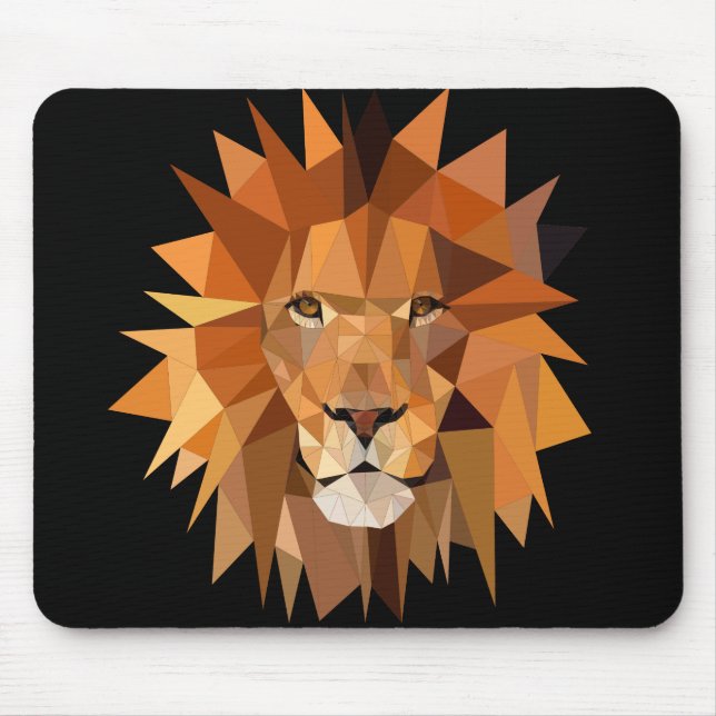 Modern Polygon Lion Custom Mouse Pad (Front)