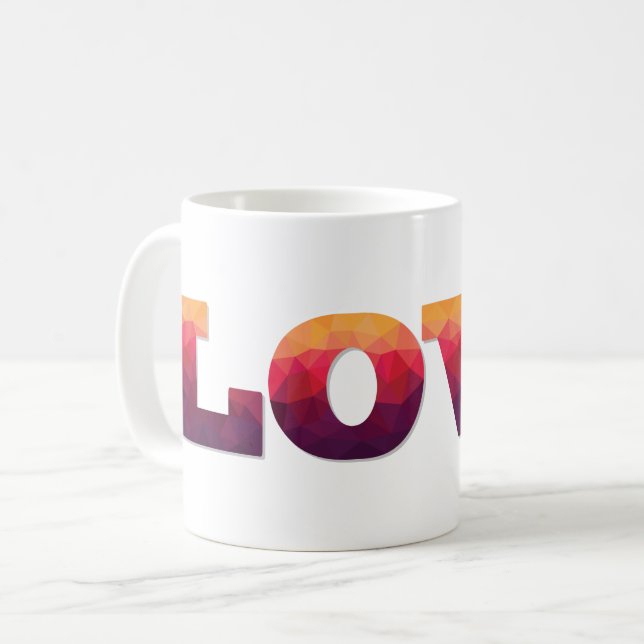 Modern Polygonal Love Mug (Front Left)