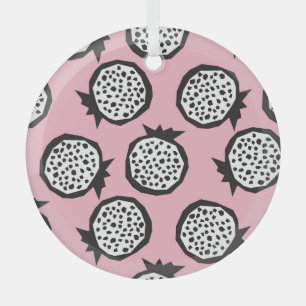 Modern Pomegranate: Abstract Seamless Style Glass Tree Decoration