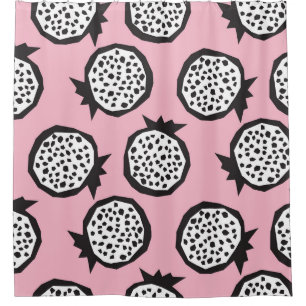 Modern Pomegranate: Abstract Seamless Style Shower Curtain