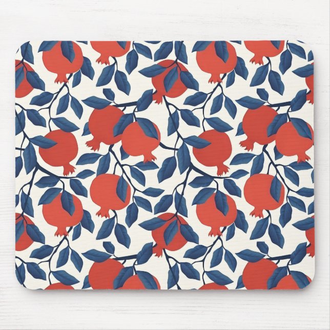 Modern pomegranate pattern mouse pad (Front)