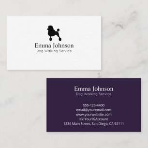Modern Poodle Logo dog walking  Business Card