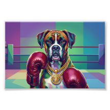 Modern Pop Art Boxer Dog Boxing Athlete