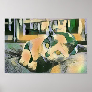 Modern Pop Art Calico Kitty For Cat Lovers Poster
