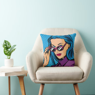 Modern Pop Art Girl Cushion