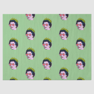 Modern Pop art Queen in Union Jack glasses Tissue Paper