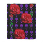 Modern Pop Art Rose Kiss Print Floral Fleece